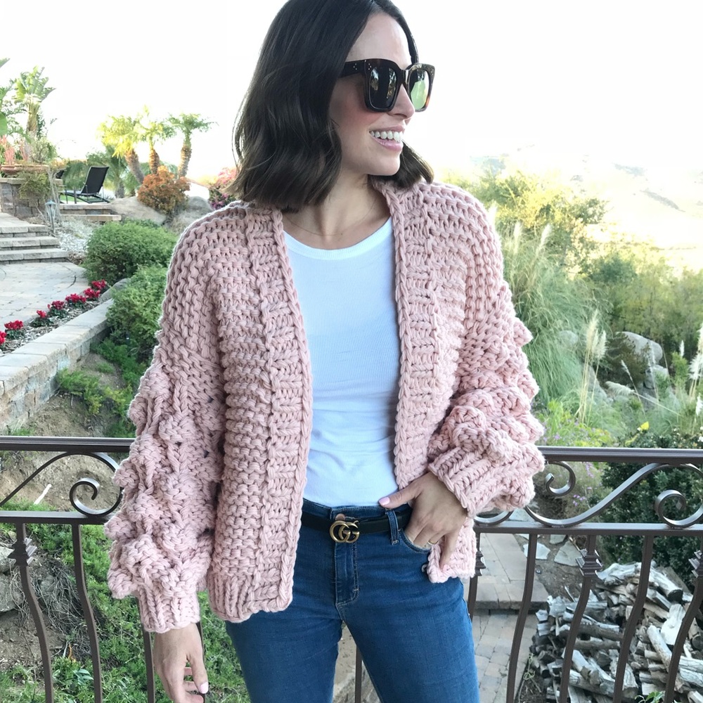 GoodNight Macaroon Pom Pom Sleeve Sweater
